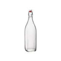 BORMIOLI ROCCO SWING BOTTLE w/WHITE TOP 1.0lt CLEAR (3.14720 (*330-100*) = PACK OF 6 X EACHES