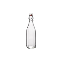 BORMIOLI ROCCO SWING BOTTLE w/WHITE TOP 0.5lt CLEAR (3.14740 (*330-099*) = PACK OF 12 X EACHES