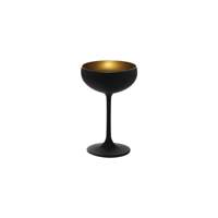 STOLZLE OLYMPIC CHAMPAGNE COUPE 230ml MATT BLACK/GOLD (*365-405*) = PACK OF 24 X EACHES