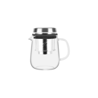 BREW INFUSION GLASS TEAPOT w/FILTER & S/S LID 600ml SET (*BW9122*) = PACK OF 2 X SETS
