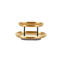 CHEF INOX 2-TIER SEAFOOD STAND SS/IRON 380x260x195mm BRASS (*06991*) =  1 X EACH