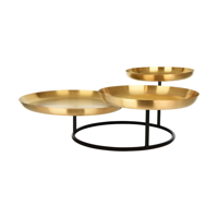 CHEF INOX 3-TIER PLATE SEAFOOD STAND BRASS/IRON 600x575x225m (*06994*) =  1 X EACH