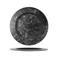 CHEF INOX CONEY IS GALV BLACK ROUND PLATE WIDE RIM 280mm (*78762*) =  1 X EACH