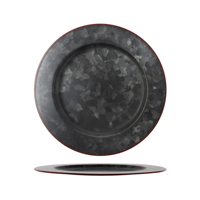 CHEF INOX CONEY IS GALV BLACK ROUND PLATE WIDE RIM 280mm RED (*78763*) = PACK OF 12 X EACHES