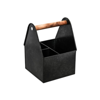 CHEF INOX CONEY IS UTENSIL CADDY 3-COMP WDHDL 170x230mm BLK (*78770*) =  1 X EACH
