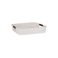CONEY ISL-GALVANISED CREME P/C SQUARE TRAY LTHR HDL 365x75mm (*78830*) = PACK OF 6 X EACHES