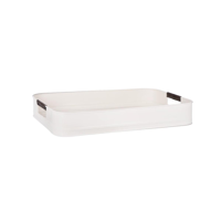 CONEY ISL-GALVANISED CREME P/C RECT TRAY LTHR HDL 485x335x75 (*78834*) = PACK OF 6 X EACHES