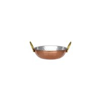 CHEF INOX KADAI BOWL w/HDLS S/S w/COPPER PLATE 145x45mm (*07495*) = PACK OF 12 X EACHES