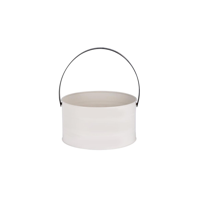 CONEY ISL-GALVANISED CREME P/C ROUND PAIL LTHR HDL 285x150mm (*78840*) = PACK OF 6 X EACHES