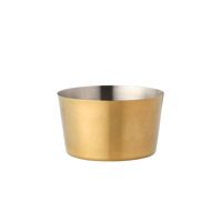 CHEF INOX MINIATURE SAUCE PAN W/O HDL BRUSHED BRASS 140mm (*MINI-08298*) = PACK OF 6 X EACHES