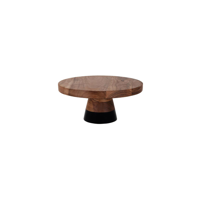 CHEF INOX SERVE RND CAKE STAND ACACIA BLACK BORDER 300x130mm (*04748*) = PACK OF 4 X EACHES
