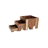 CHEF INOX SERVE 3-TIER NESTING BUFFET RISER SET ACACIA (*04774*) =  1 X SET