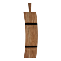 CHEF INOX SERVE PADDLE BOARD BENT w/BLK ACACIA 810x185x25mm (*04972*) = PACK OF 2 X EACHES