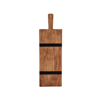 CHEF INOX SERVE PADDLE BOARD w/BLACK ACACIA 610x190x25mm (*04971*) = PACK OF 2 X EACHES