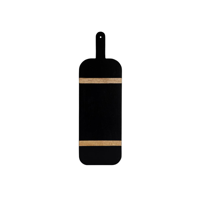 CHEF INOX SERVE PADDLE BOARD BLK w/ACACIA INLAY 560x180x15mm (*04974*) = PACK OF 6 X EACHES