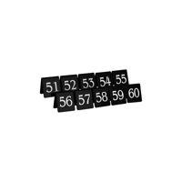 CHEF INOX TABLE NUMBER SET WHITE ON BLACK 75X55mm 51-60 (*08360BS5*) =  1 X SET