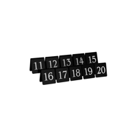 CHEF INOX TABLE NUMBER SET WHITE ON BLACK 75X55mm 11-20 (*08360BS1*) =  1 X SET
