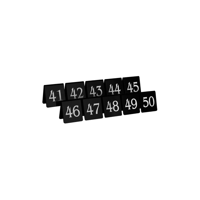 CHEF INOX TABLE NUMBER SET WHITE ON BLACK 75X55mm 41-50 (*08360BS4*) =  1 X SET