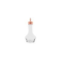 ZANZI BITTERS BOTTLE GLASS w/ROSE GOLD TOP 56x120mm 50ml (*Z0897*) =  1 X EACH