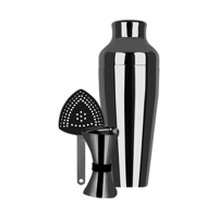 ZANZI COCKTAIL SET GUN METAL 3pc (*Z9010*) =  1 X SET
