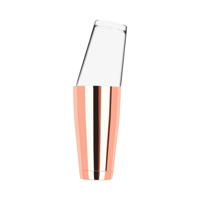ZANZI SHAKING BOSTON COCKTAIL BASE & GLASS ROSE GOLD 700ml (*Z0152*) =  1 X EACH