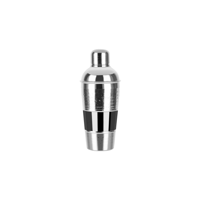ZANZI HAMMERED  S/S COCKTAIL SHAKER 600ml w/ GUN METAL BAND (*Z0201*) =  1 X EACH