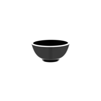 JAB VINTAGE BLACK/WHITE RIM ENAMEL LOOK ROUND BOWL 150x70mm (*49946*) = PACK OF 24 X EACHES