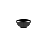 JAB VINTAGE BLACK/WHITE RIM ENAMEL LOOK ROUND BOWL 125x60mm (*49945*) = PACK OF 6 X EACHES