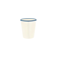 JAB VINTAGE CREAM/BLUE RIM ENAMEL LOOK TUMBLER 80x90mm (*49939*) = PACK OF 6 X EACHES