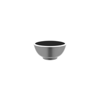 JAB VINTAGE GREY/WHITE RIM ENAMEL LOOK ROUND BOWL 125x60mm (*49965*) = PACK OF 24 X EACHES