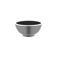 JAB VINTAGE GREY/WHITE RIM ENAMEL LOOK ROUND BOWL 175x80mm (*49967*) = PACK OF 6 X EACHES