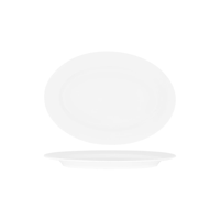 SUPERWARE OVAL PLATTER 300mm RIMMED WHITE (20123) (*49641*) = PACK OF 12 X EACHES