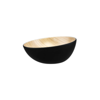 ZICCO MELAMINE ECHO ROUND BOWL BLACK/BIRCH 252x110mm (*46514*) = PACK OF 3 X EACHES