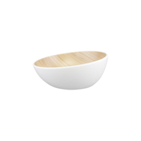 ZICCO MELAMINE ECHO ROUND BOWL WHITE/BIRCH 252x110mm (*46515*) = PACK OF 3 X EACHES