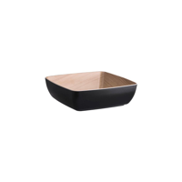 ZICCO MELAMINE ECHO BLACK/BIRCH SERVING BOWL 250x250x75mm (*46540*) = PACK OF 6 X EACHES