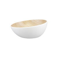 ZICCO MELAMINE ECHO ROUND BOWL WHITE/BIRCH 285x138mm (*46517*) = PACK OF 3 X EACHES