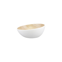 ZICCO MELAMINE ECHO ROUND BOWL WHITE/BIRCH 215x86.5mm (*46513*) = PACK OF 4 X EACHES