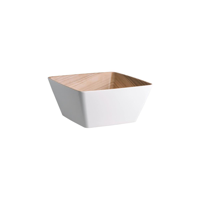 ZICCO MELAMINE ECHO WHITE/BIRCH SQUARE BOWL 250x250x120mm (*46565*) = PACK OF 6 X EACHES