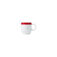 MAXADURA RESONATE- COFFEE MUG STACKABLE 350ml RED BAND (*RPM9521RED*) = PACK OF 12 X EACHES