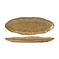 TABLEKRAFT FUSION LOTUS OVAL PLATE 388x132x30mm CINNAMON (*902114*) = PACK OF 4 X EACHES