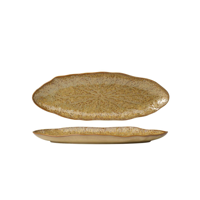TABLEKRAFT FUSION LOTUS OVAL PLATE 333x113x25mm CINNAMON (*902113*) = PACK OF 4 X EACHES