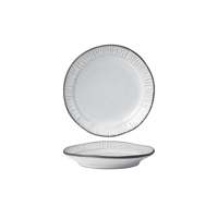 TABLEKRAFT LINEA ORGANICS PLATE w/RIM 180x33mm WHITE (*907560*) = PACK OF 5 X EACHES
