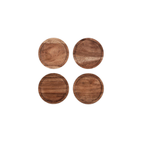 ZANZI ACACIA WOOD ROUND COASTER ( SET 4) 100x100x6mm (*Z9031*) =  1 X SET
