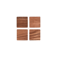 ZANZI ACACIA WOOD COASTER ( SET 4) 90x90x5mm (*Z9030*) =  1 X SET