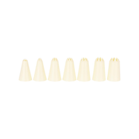 CHEF INOX THERMO DECORATING TUBE SET 7pc STAR 3mm-15mm WHITE (*00720-7S*) =  1 X SET