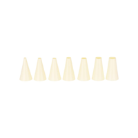 CHEF INOX THERMO DECORATING TUBE SET 7pc PLAIN 3mm-15mm WHI (*00740-7P*) =  1 X SET