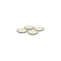 WILTSHIRE PIE DISH-ENAMEL BLUE RIM 120mm SET OF 4 (*WLT40387*) = PACK OF 4 X SETS