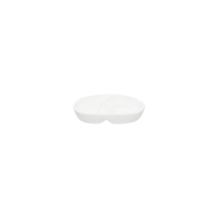 TABLEKRAFT CORE WHITE DIVIDED SAUCE DISH OVAL 110x70x20mm (*92032*) = PACK OF 12 X EACHES