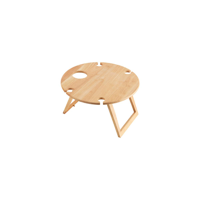 STANLEY ROGERS TRAVEL PICNIC TABLE ROUND WOOD 500x250mm (*SR50811*) = PACK OF 6 X EACHES