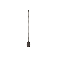 ZANZI TAIL DISK BAR SPOON w/MUDDLER GUN METAL 300x29x25mm (*Z0645*) =  1 X EACH